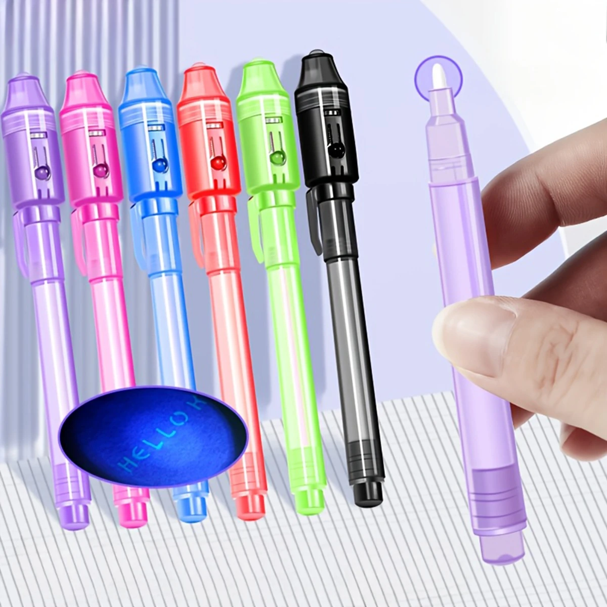 7 PCS Invisible Ink Pen with Light Invisible Pen Funny Glitter Pens Magic Marker Pen for Secret Message