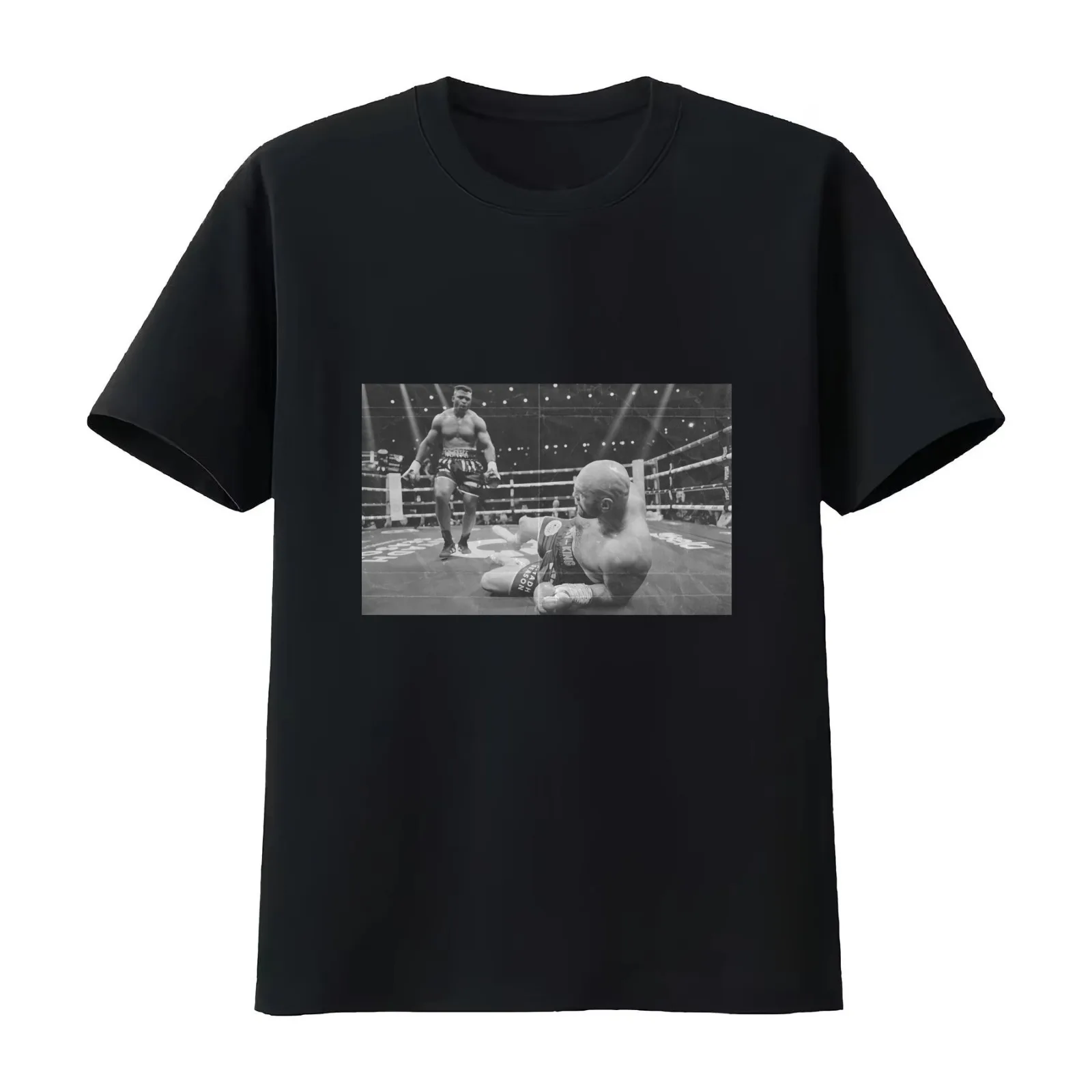 NGANNOU KICKS TYSON FURY TO THE GROUND T-Shirt Summer Casual Cotton Tee Oversized Streetwear Tops Vintage Graphic Print