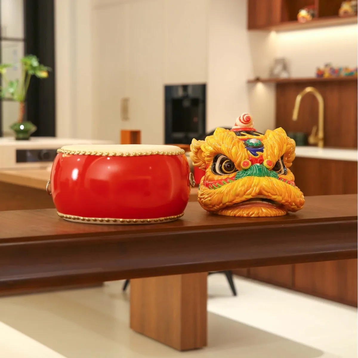 Pottery merchandise handmade, ceramic Lingnan lion head home ornament