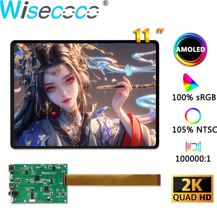11 Inch 2K OLED Touch Panel Display 1728x2368 4:3 IPS Ultra-thin Portable Monitor Secondary Screen Raspberry Pi