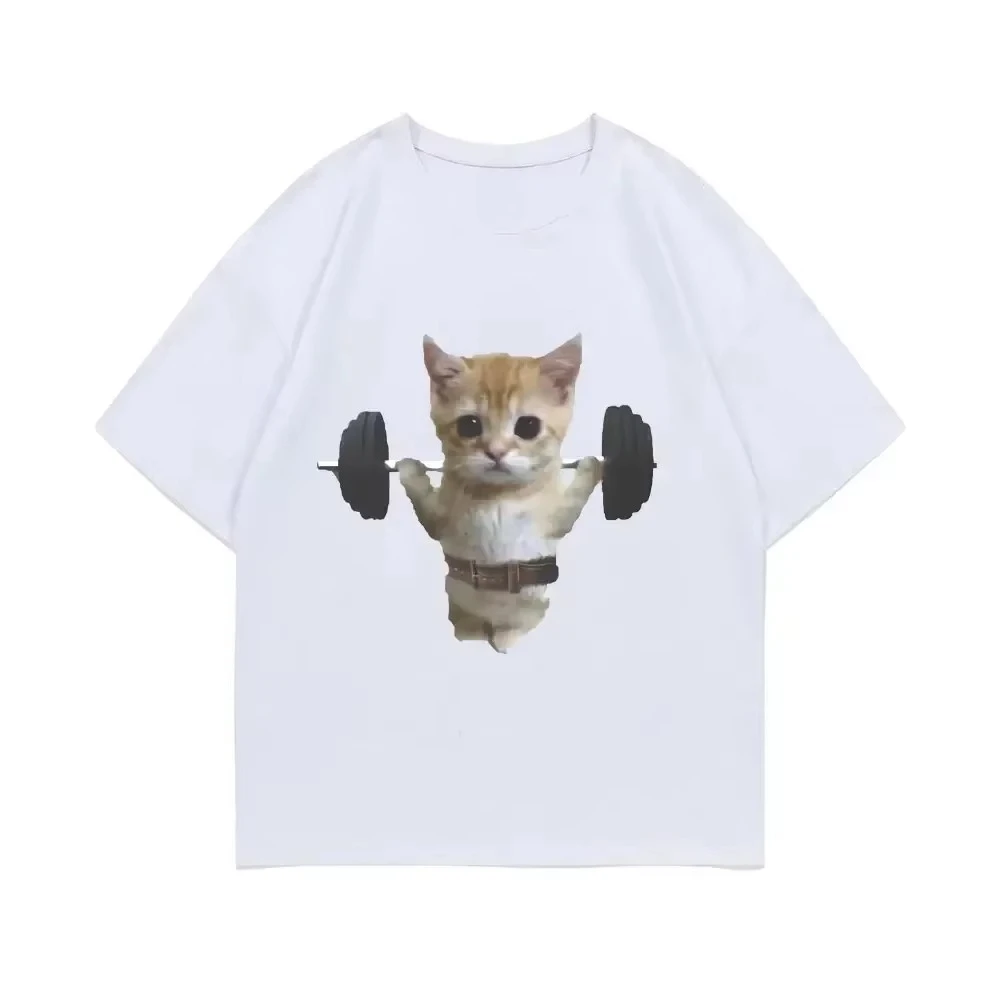 Funny Gym Sam Sulek Cat Graphic Print T Shirt Womens Cute Gym Pumpkin T Shirt Womens Emoji Short Sleeve T Shirt Graphic T Shirts