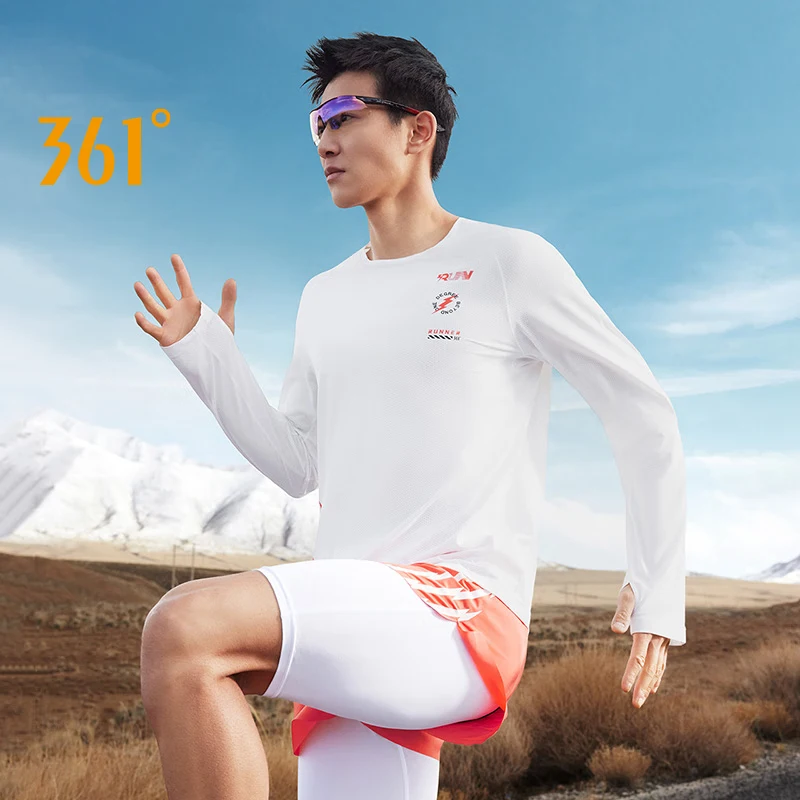 361 Degrees Men's Sports T-shirts Quick-drying Breathable Versatile Soft Loose Comfortable Long-sleeved Running Male 652432108