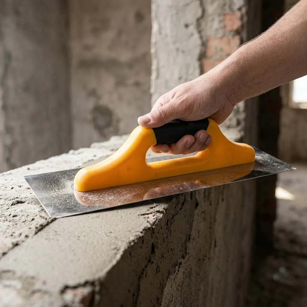 Ergonomic Long Handle Stainless Steel Wall Smoothing Spatula Plaster Finishing Hand Tool For Drywall Construction Renovation