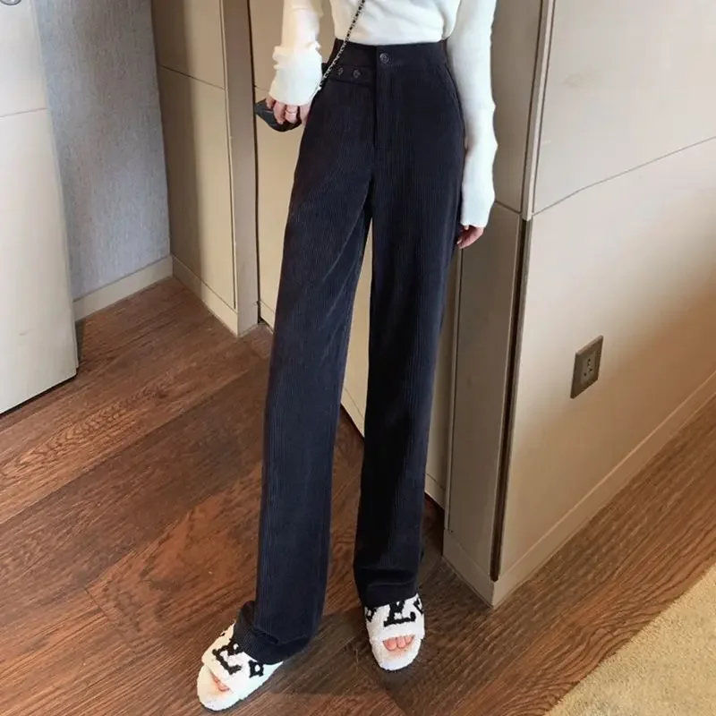 Long Women's Pants New In Female Trousers Autumn Winter Casual Clothing Aesthetic High Quality Y2k Streetwear All Medium Elastic