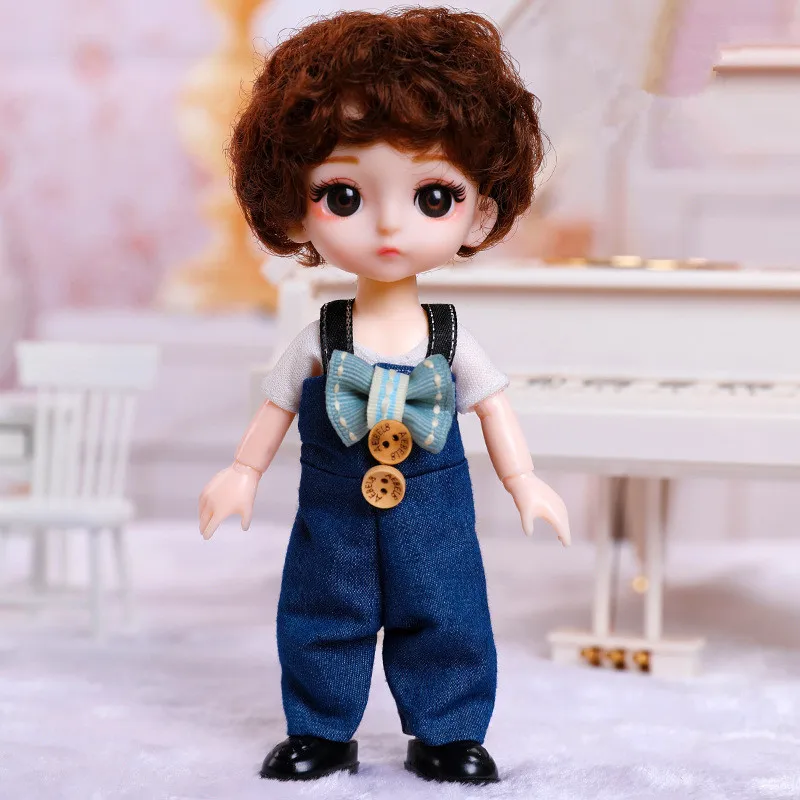 16cm BJD Doll with Clothes and Shoes,  Sweet Face and Big Eyes Princess Action Figure, DIY Movable 13 Joints Gift Girl Toy