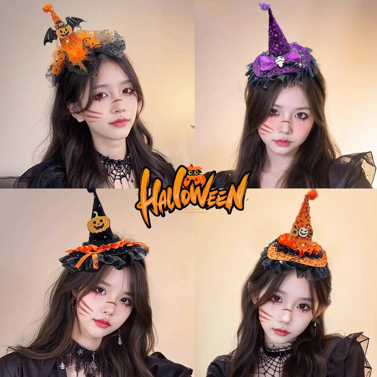 

Новая фиеста карнавал Хэллоуин косплей повязка для волос для женщин и взрослых Хэллоуин реквизит шляпа ведьмы повязка на голову шпилька