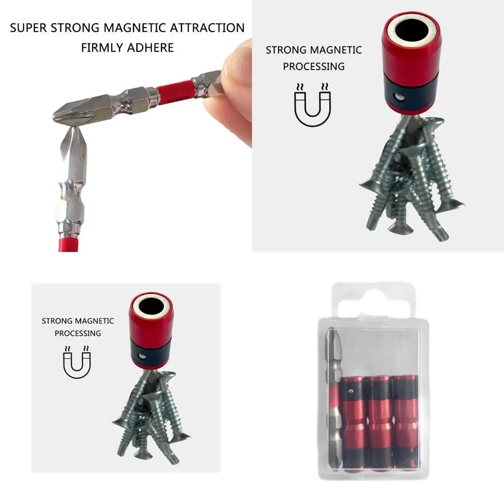 

G6KF 6Pcs Upgraded Screwdriver Head Rings Magnetizers Screw Removable