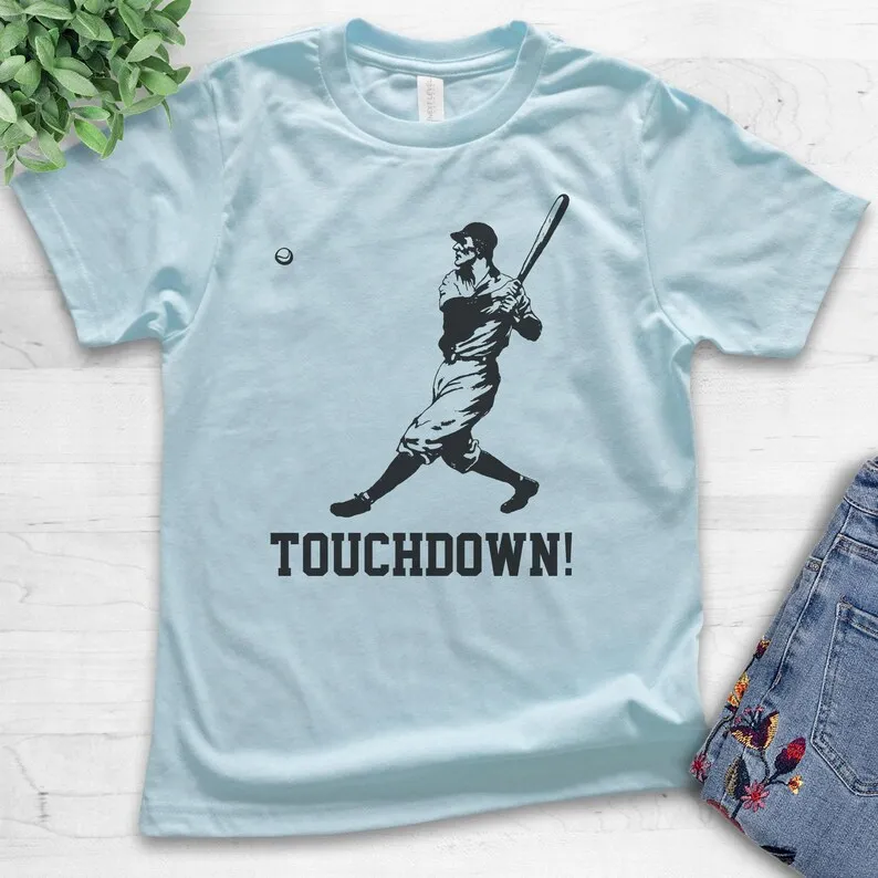 

Youth Touchdown Shirt, Youth Kids Girl Boy T-Shirt, Funny Baseball T-shirt, Funny Football Ironic Sports T-shirt
