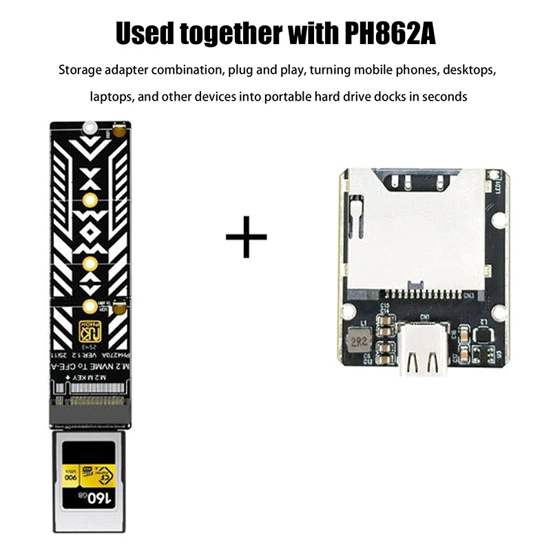 M.2 M Key To CFexpress A Expansion Card Riser M2 To CFE A Memory Card Adapter Converter Supports 2230 2242 2260 2280 M2 NVME SSD