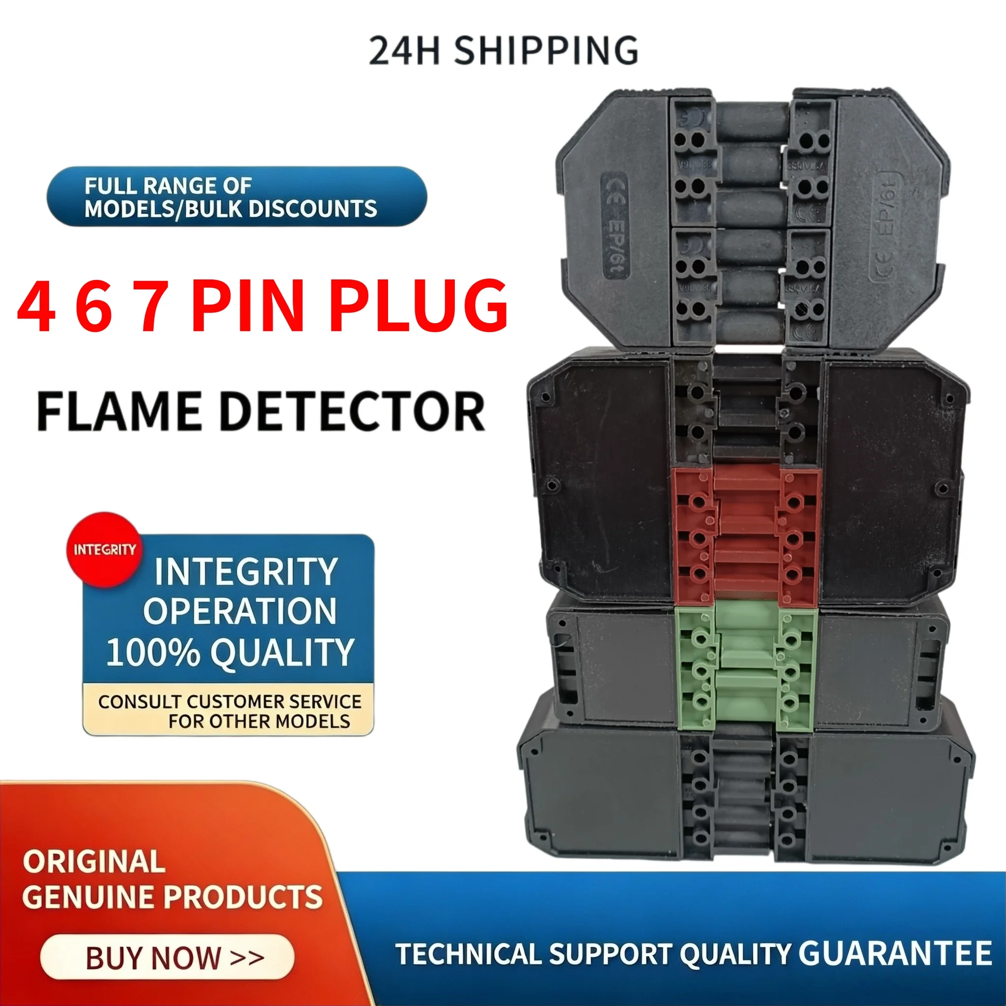 

4 6 7 PIN BR-BT Burner Socket Plug Oil Burner Combustion System Connector Parts, 24h Fast Shipping