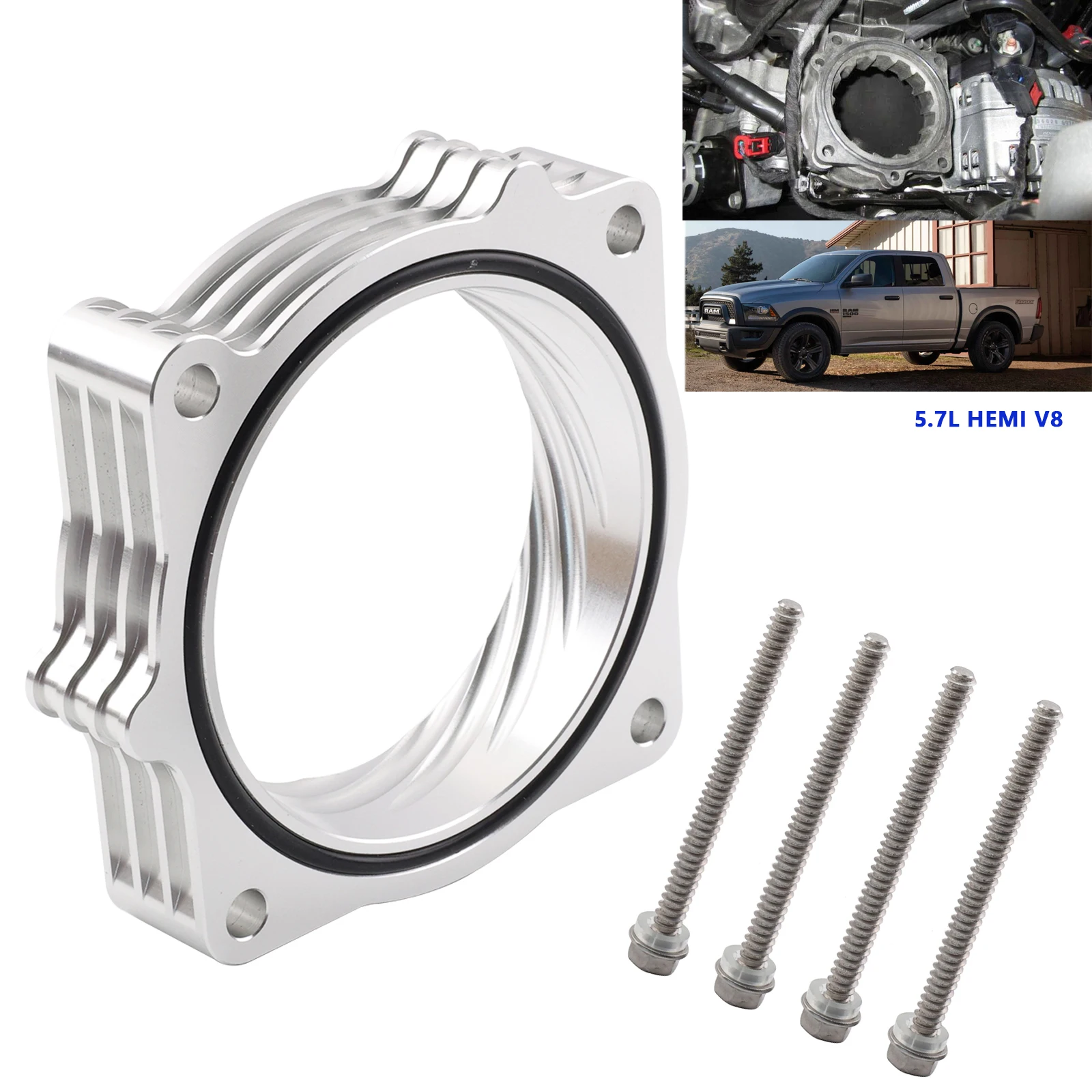 

Espaciador de Cuerpo de Aceleración de Aluminio para Dodge RAM 1500 2500 3500 5.7l v8 HEMI 2009-2018