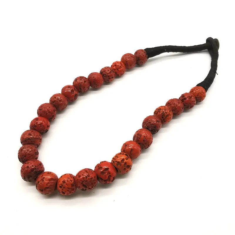 Tibetan Jewelry Sherpa Glass Beads Coral Red Antiqued Lampwork Beaded Necklaces 2024 New