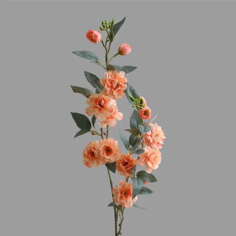 90cm New Camellia Simulated Flower Long Branch with Fake Leaves Artificial Flower Wedding Home Table Decor Flores Artificiales