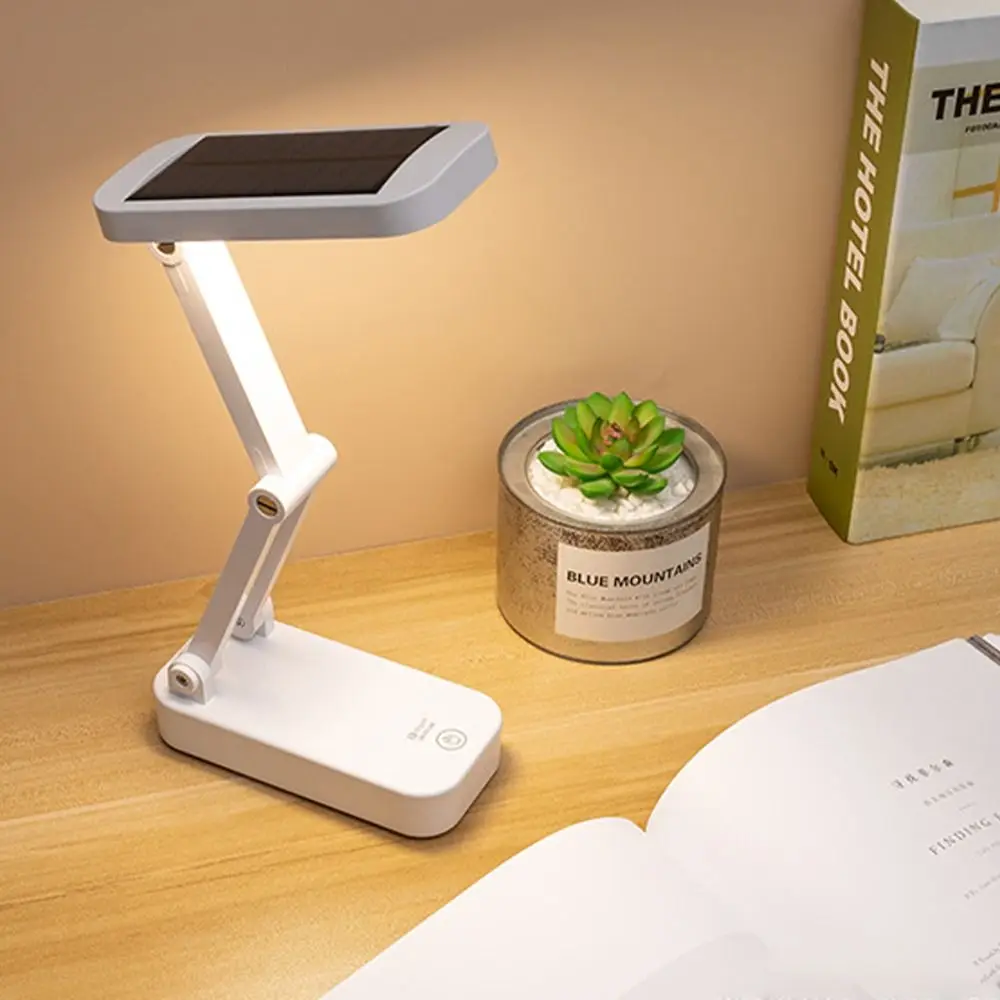 Energy Saving Foldable Solar Powered Desk Lamp USB Charging Dimmable Reading Light Touch Portable LED Night Light Bedside