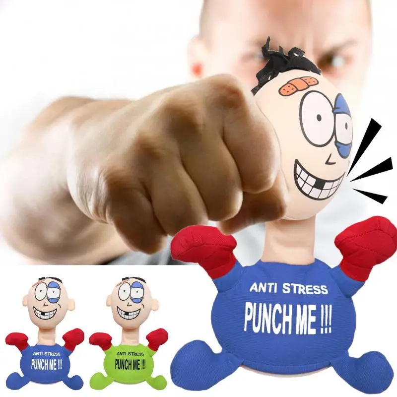 Punch Me Scream Man Electric Plush Vent Toy Novelty Touching  Funny Emotional Vent Doll Anti-Stress Relieve Figure Doll Kid Toy