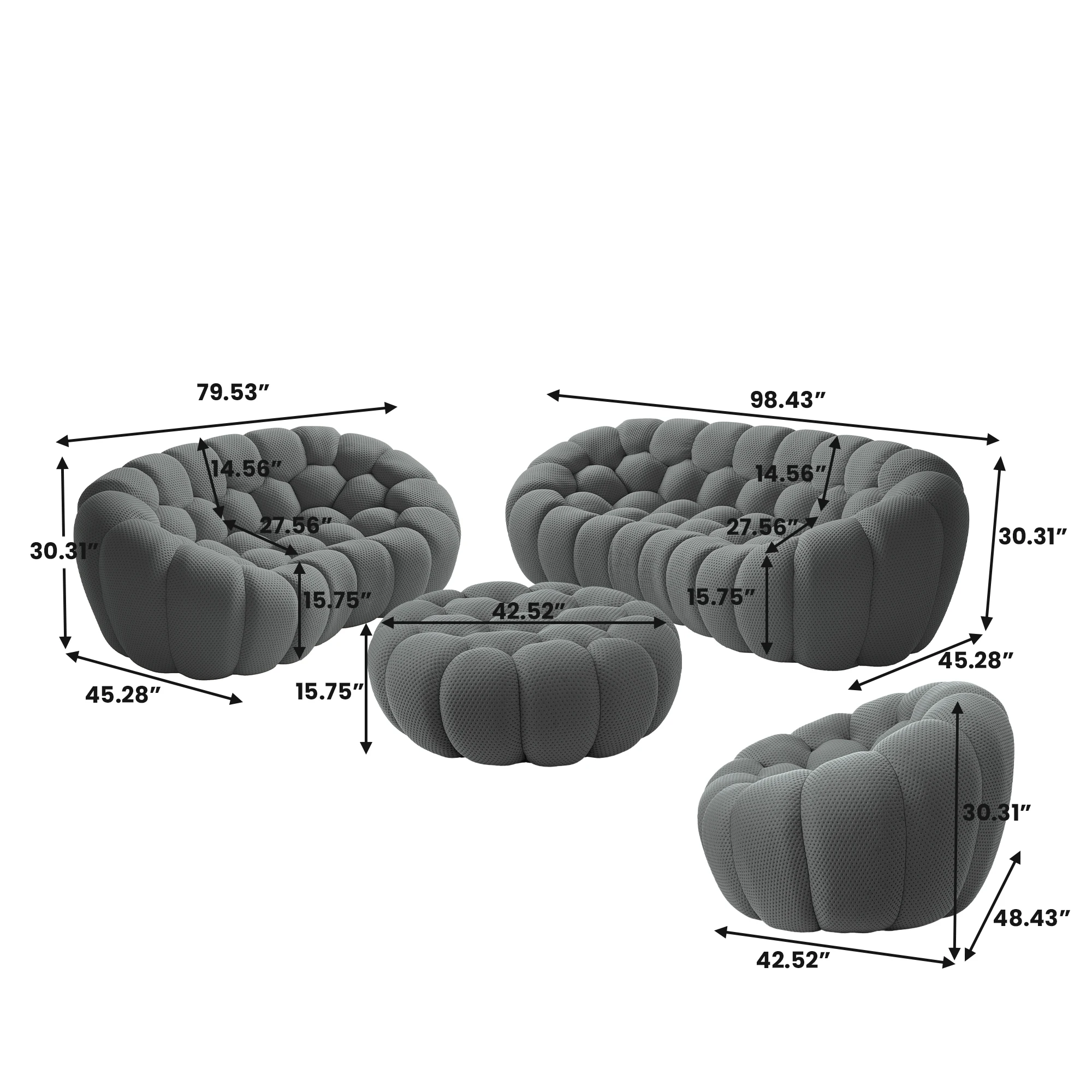 Vacuum compression bubble sofa curved football sofa sofa set