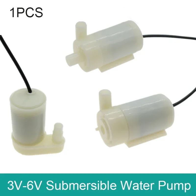 1pcs Mini Submersible Water Pump Micro Amphibious Pump DC 3V-6V Low Noise 70-100L/H For Water Fish Aquarium Tank DIY