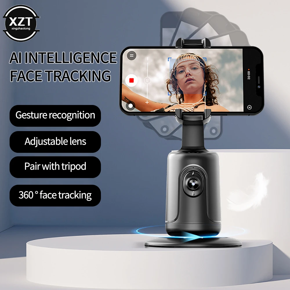 Intelligent Face Tracking Gimbal Stabilizer 360 Degree Rotating Selfie Stick Gimbal Bracket Auto Tracking Photography Bracket