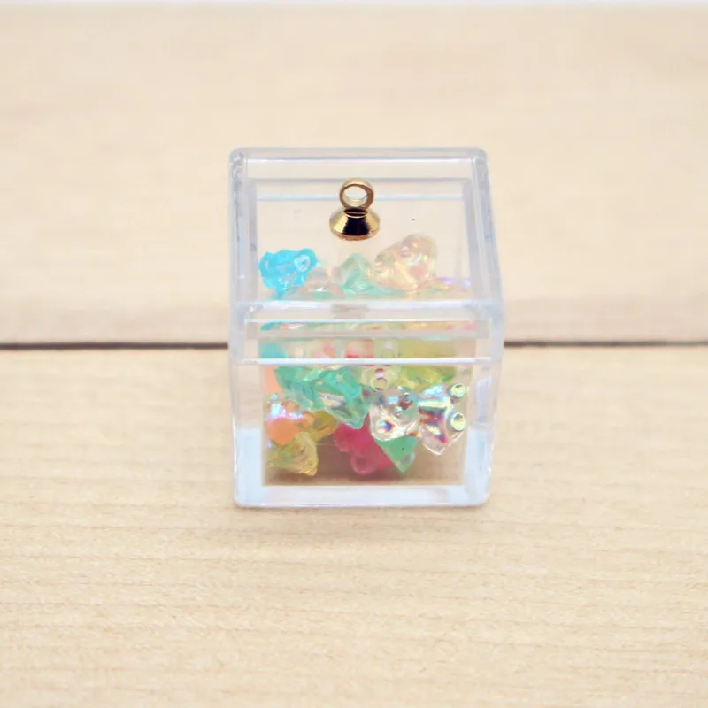 5pcs Dollhouse simulation transparent plastic box cake food box miniature BJD peripheral food toy model