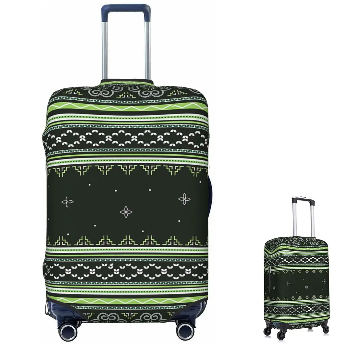 غطاء حقيبة Green Hmong Winter Wonderland غطاء حماية مرن لأمتعة السفر مقاس 18-32 بوصة