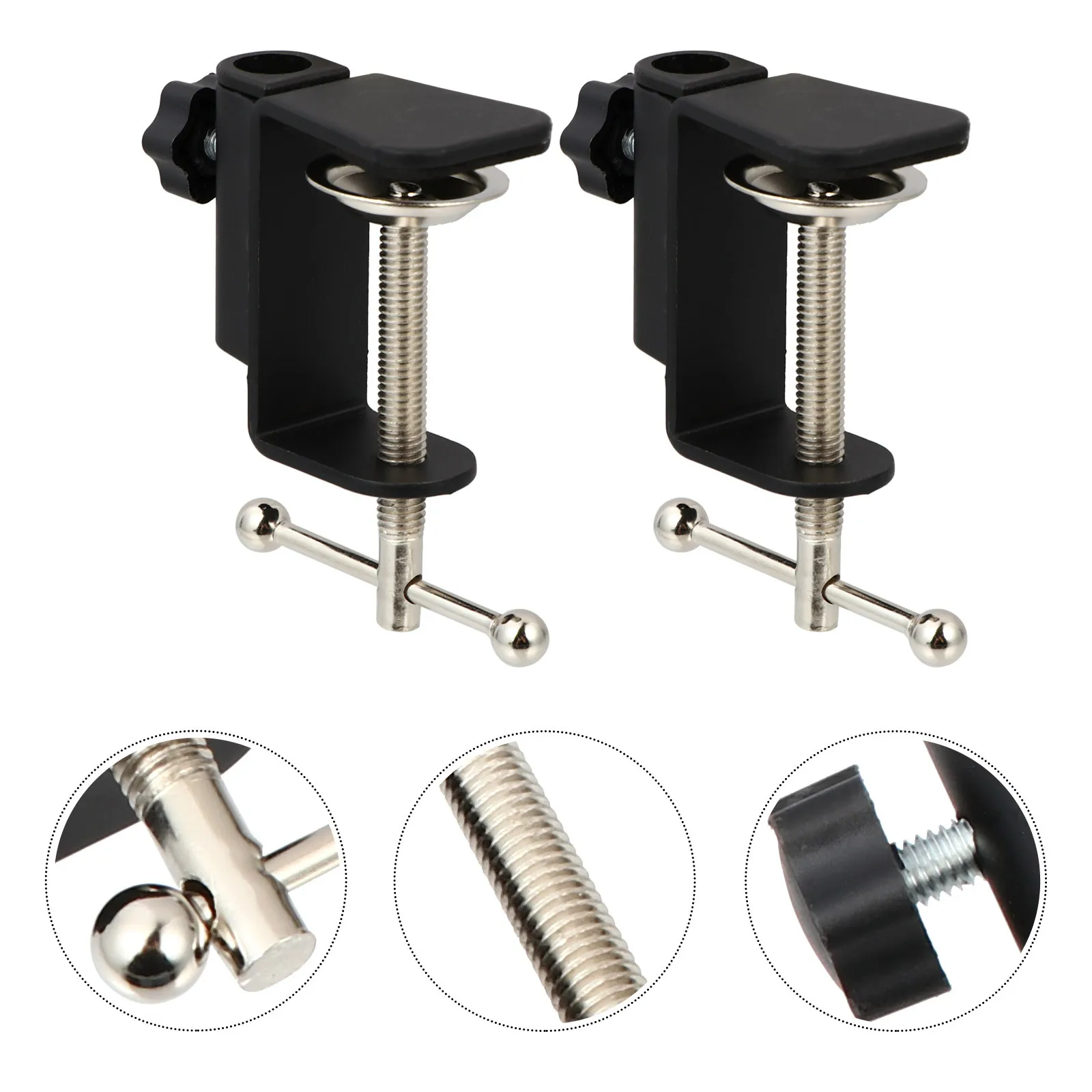 

2 pcs Microphone Mount Clamp C Shape Clip For 12Mm Mic Suspension Rack Desk Table Holder Microphone Accessory Home Studio Use