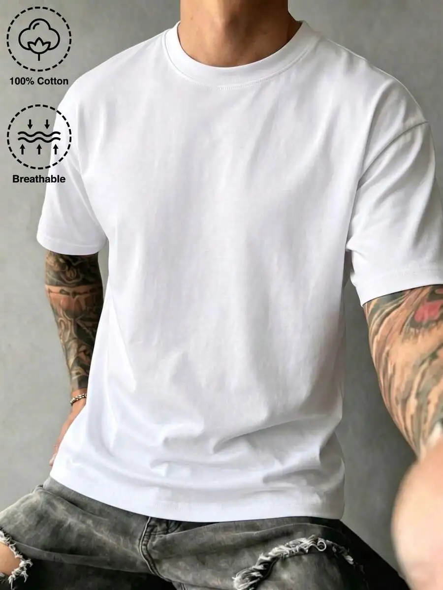Men's Fashionable Short Sleeve T-Shirt| Exquisite Design| Essential For Summer| Easy To Match, Showcases Your Style