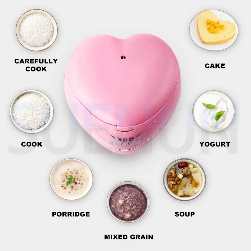 Heart Shaped Rice Cooker Home Multifunctional Rice Cooker Can Be Used For Desserts Soupand Can Be Reserved For Reservation 1.8L