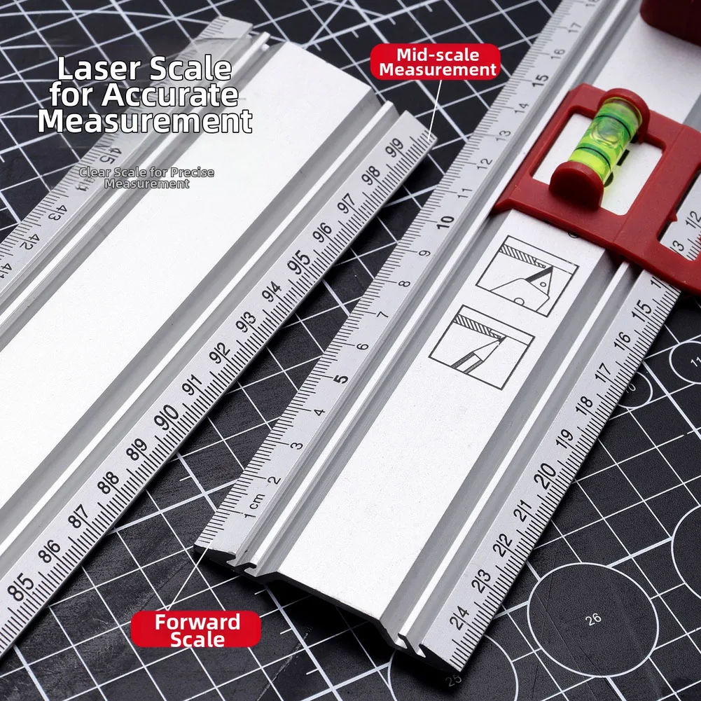 50cm Industrial Grade High Precision Level With Scale Multifunctional Wear Resistant Thickened Level With Handle Multi-functiona