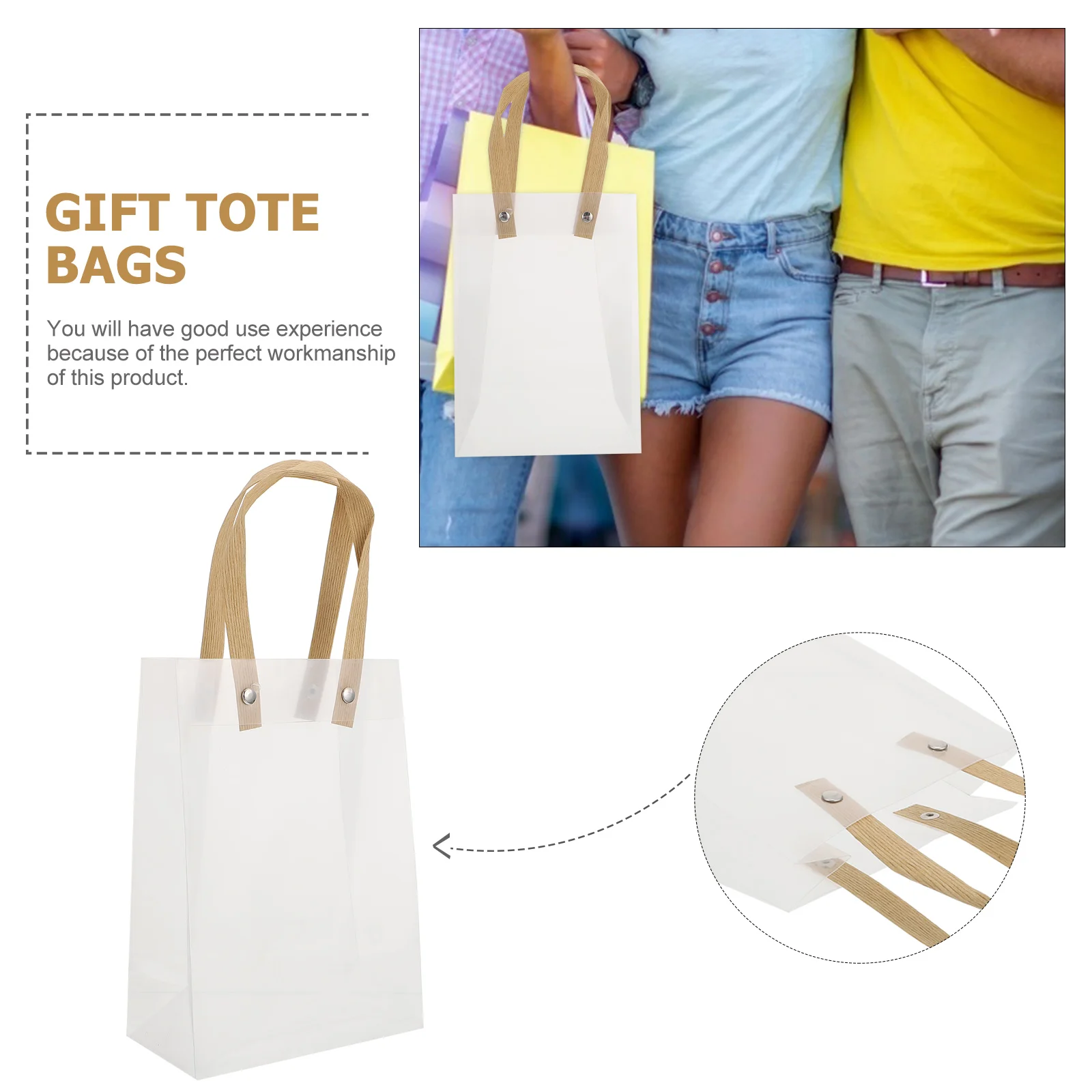 

5 Pcs Tote Bag Gift Gifts Clear Bags for Packaging Candy Transparent Pvc Goodies