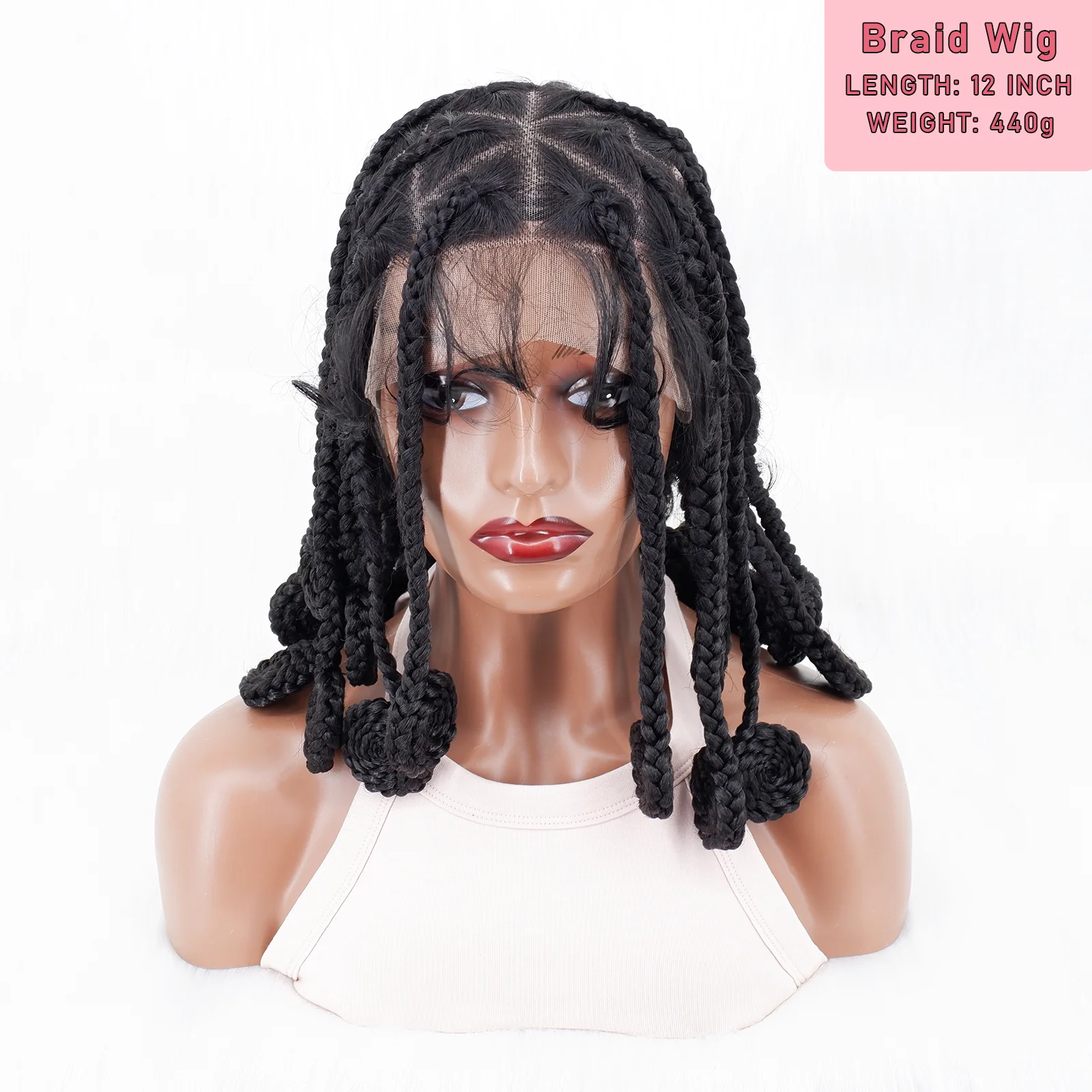 Synthetic Braided Wigs HD Full Lace Wig Knotless Jumbo Box Braids Wigs For Black Women Hand-tied African Braiding Hair Wigs