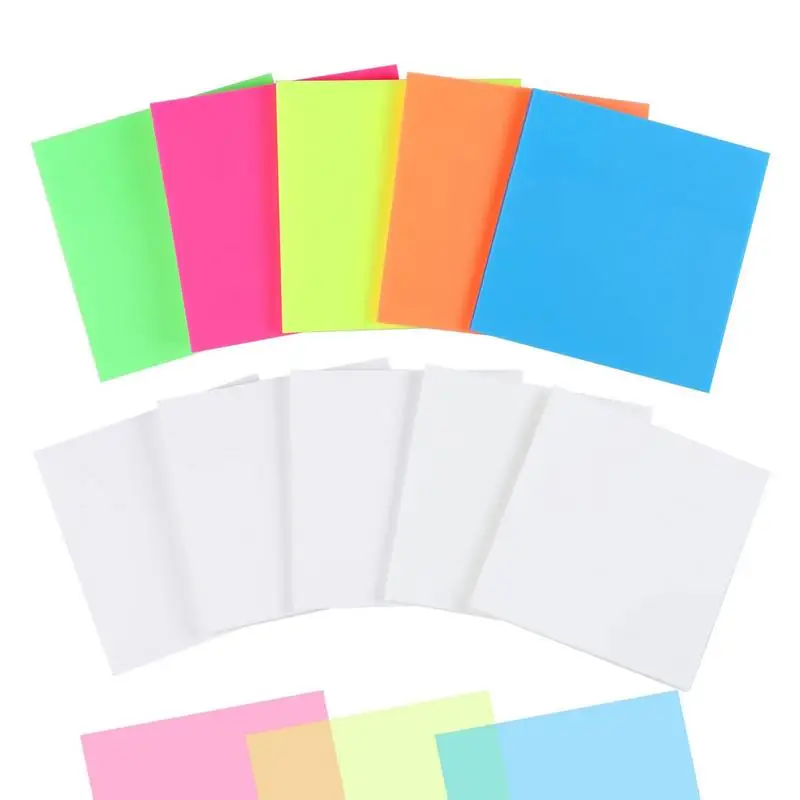 

50Sheets Transparent Sticky Notes Waterproof Colorful Clear Memo Pad Posted It Self Adhesive Memo Message Reminder Office School