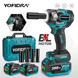 YOFIDRA Brushless 1200N.M Torque Electric Impact Wrench Cordless Electric Wrench Screwdriver Tools For Makita 18V Battery Pin