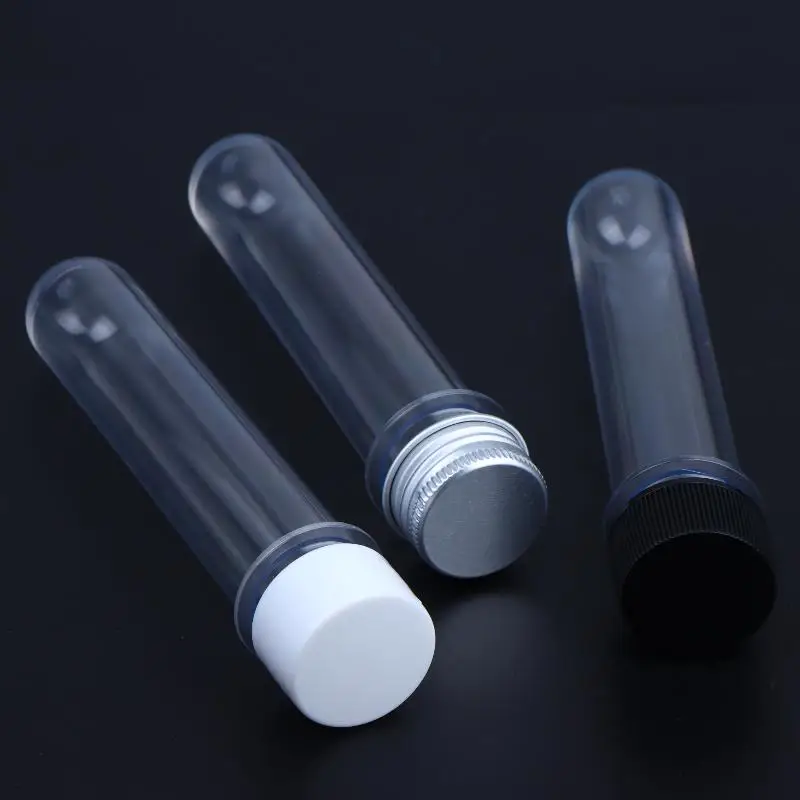 1 Stück transparente, zylindrische, nachfüllbare Plastikflasche, 40 ml, PET-Reagenzglasflasche für Masken, Süßigkeiten, Datenkabel, Maskierpapier – Detail 6