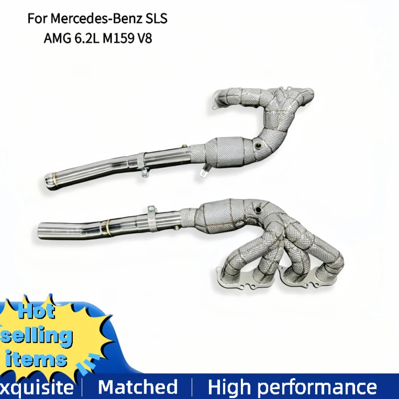 

OEM Car Exhaust Manifold for Mercedes-Benz SLS AMG 6.2L M159 V8 Exhaust Pipes Header with Heat Shield for Perfect Installation