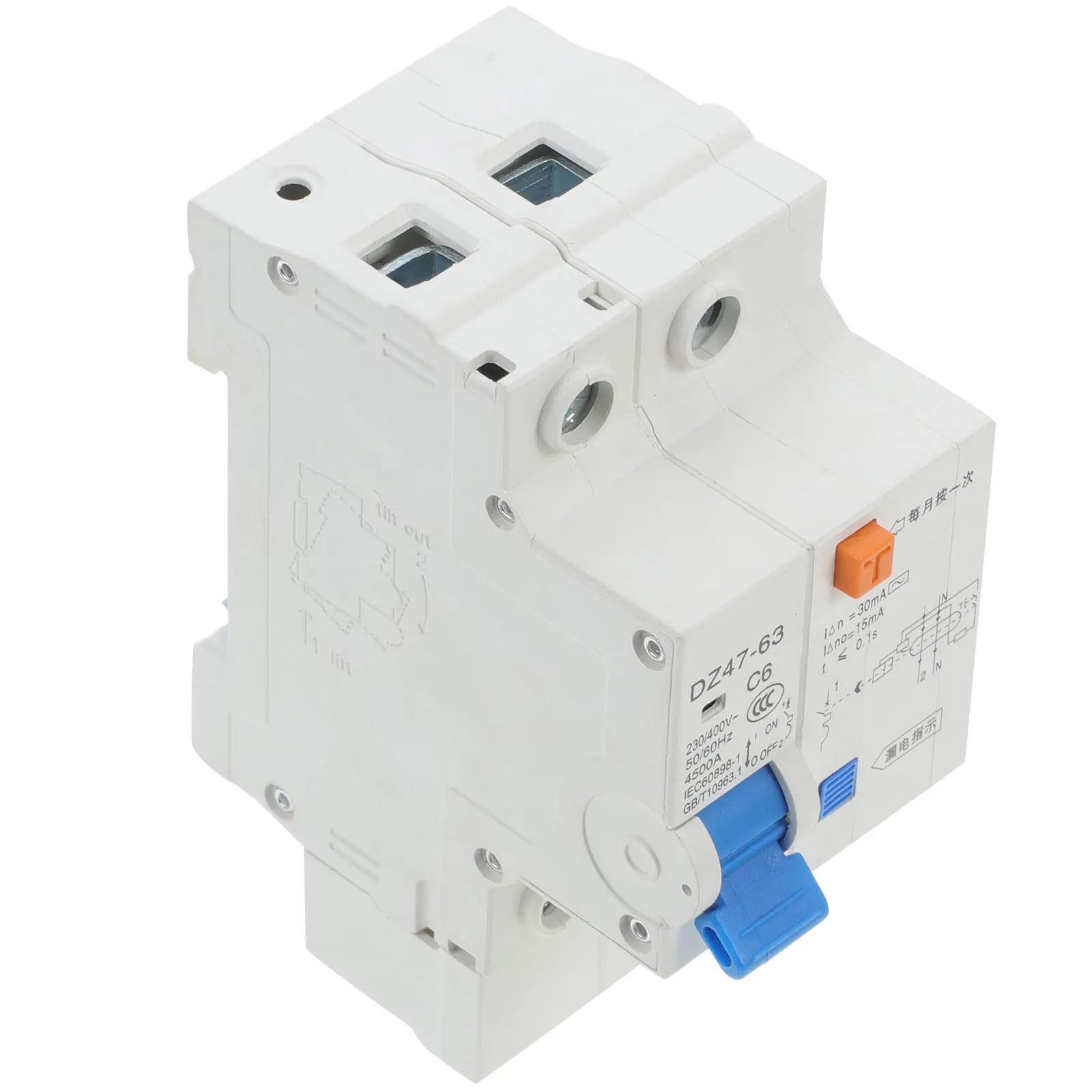 

УЗО (устройство защиты от утечки тока) 220В 6А, компактный дизайн, для домашней электропроводки, миниатюрное защитное устройство