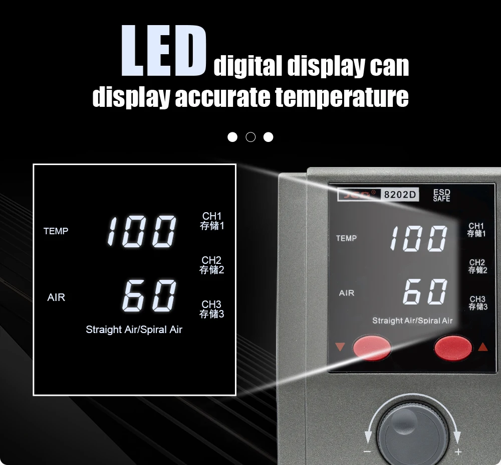 JCD 700W 8202D Soldering Station LED Digital Welding Station Hot Air Gun Temperature Adjust Soldering Iron Repair Tools