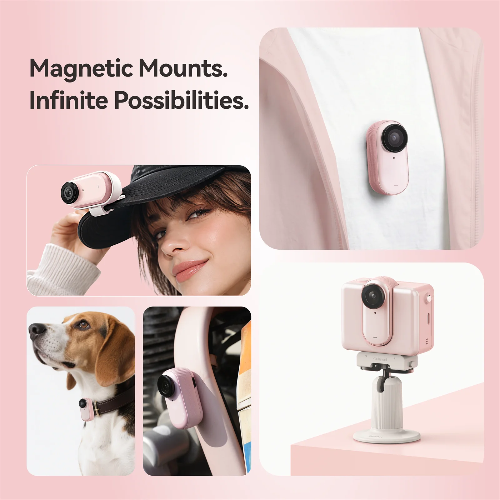 Pocket-Sized 4K Camera 4K/30fps 12MP Photos 6-Axis EIS 10m Waterproof Dual 5.8G WiFi Transfer Compact Action Camera