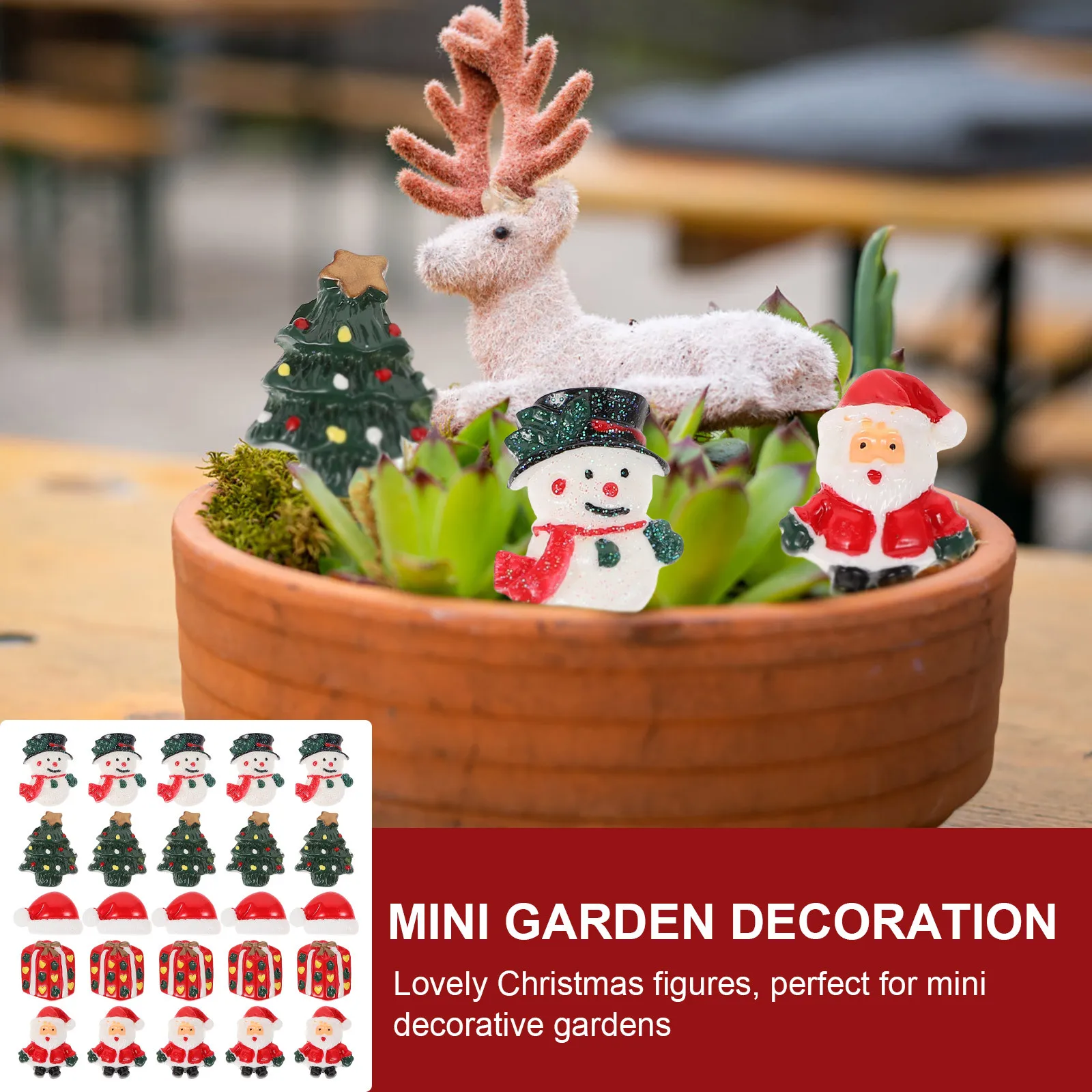 

25 Pcs Christmas Figurine Xmas Ornaments Hairpin Making Accessories Resin Patches Handmade Materials Charms DIY Craft