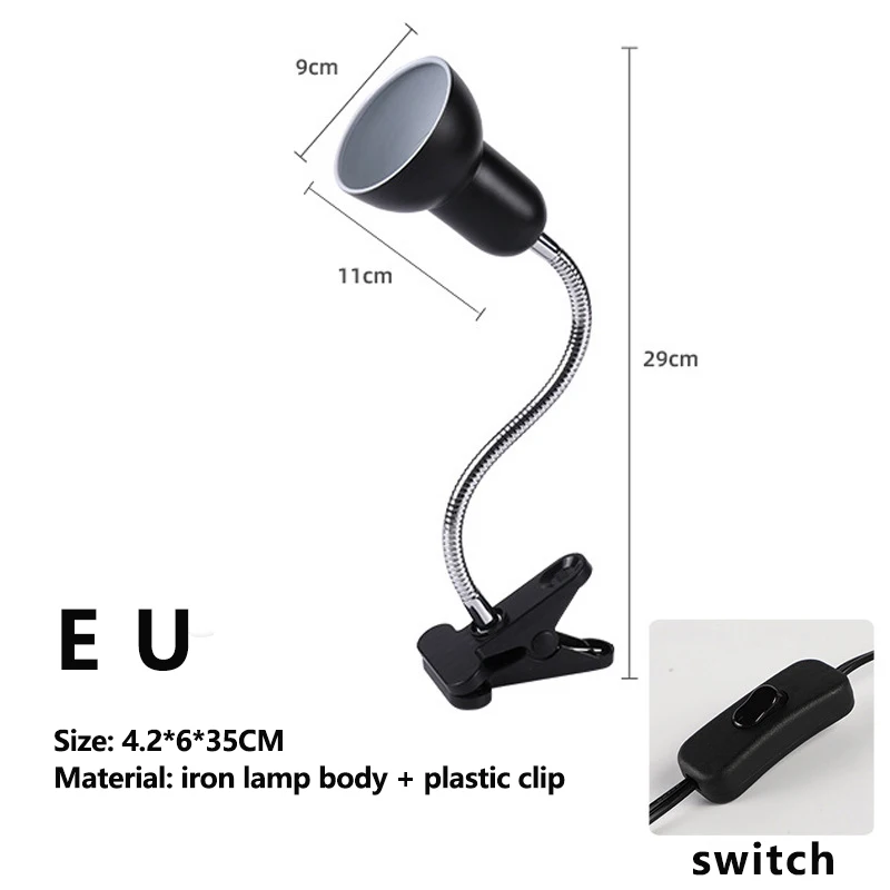 360 Degree Rotating Clip-on Lamp Holder for Reptiles UVA UVB Sunlight Basking Heating Light for Tortoises