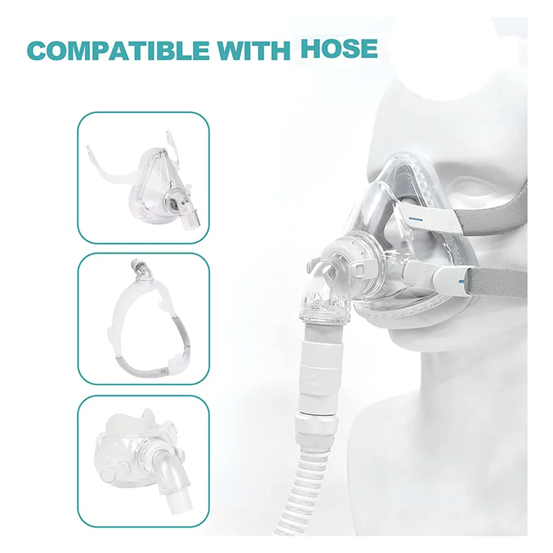 For AirMini Pro Hose Connector Connect AirMini Hose to Any 22 mm Nasal Mask or Full Face Mask Model 2Pc