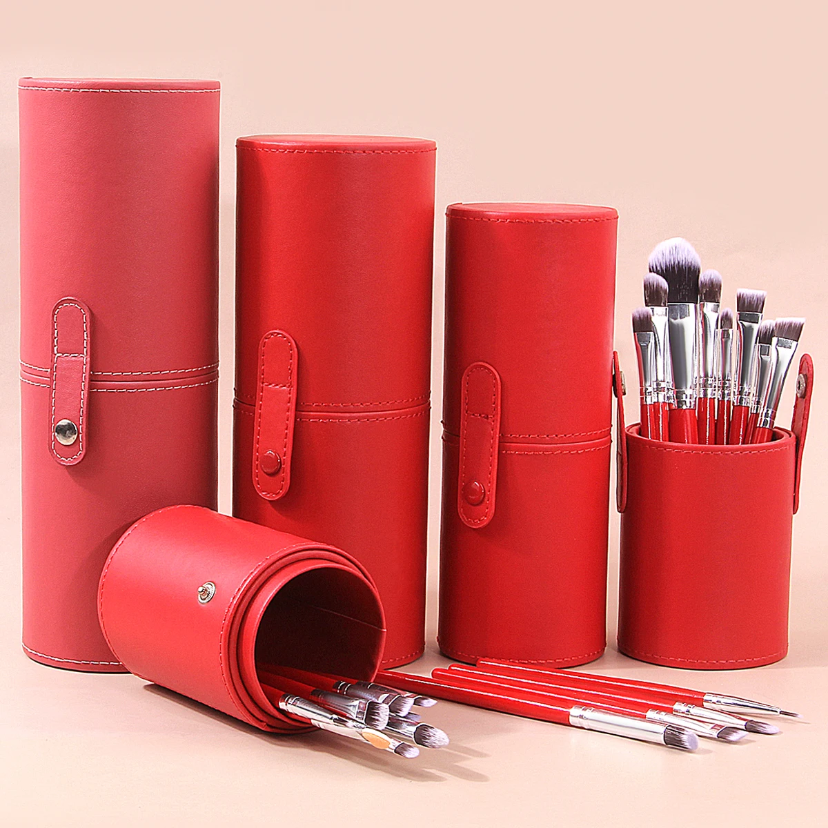 

Модное ведро для кистей для макияжа из искусственной кожи, портативная дорожная косметичка, многофункциональная пыленепроницаемая водонепроницаемая цилиндр для кистей для макияжа
