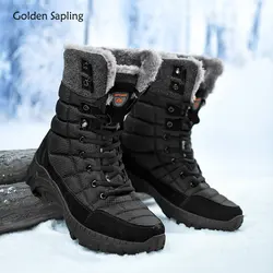 Golden Sapling Winter Snow Boots Men Outdoor Trekking Shoes Warm Plush Men's Boot Tactical Work Safety Chaussures Leisure Shoes