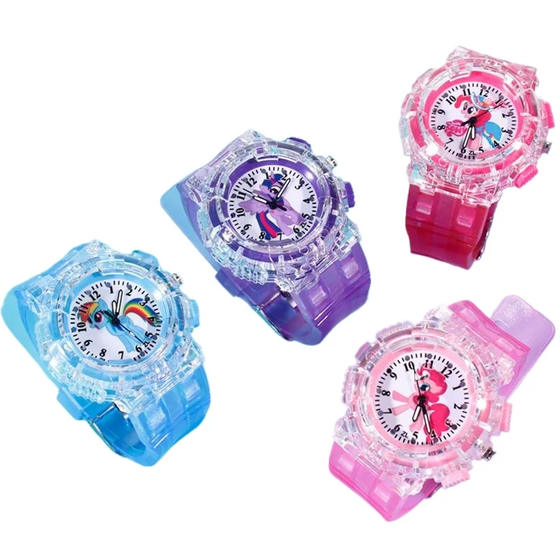 Miniso Anime Cartoon Sanrio Unicorn Pony Luminous Quartz Kids Watch Boys Girls Student Glowing Sport Wristwatch Christmas Gifts