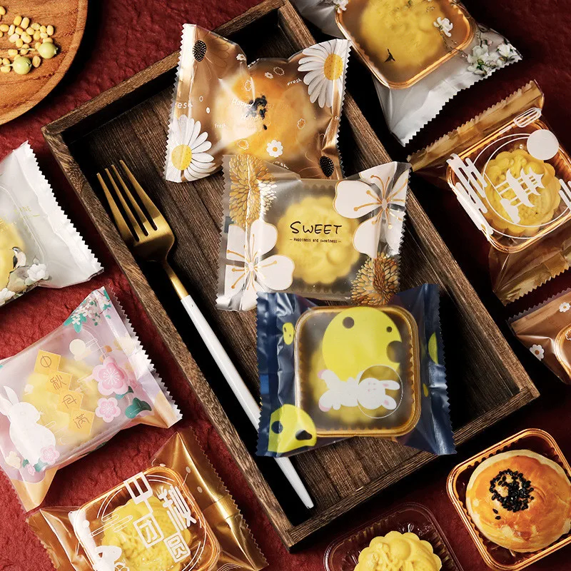 100 Stücke Einweg Mond Kuchen Verpackung Eigelb Gebäck Chinesische Mitte Herbst Festival Maschine Versiegelte Beutel – Detail 5