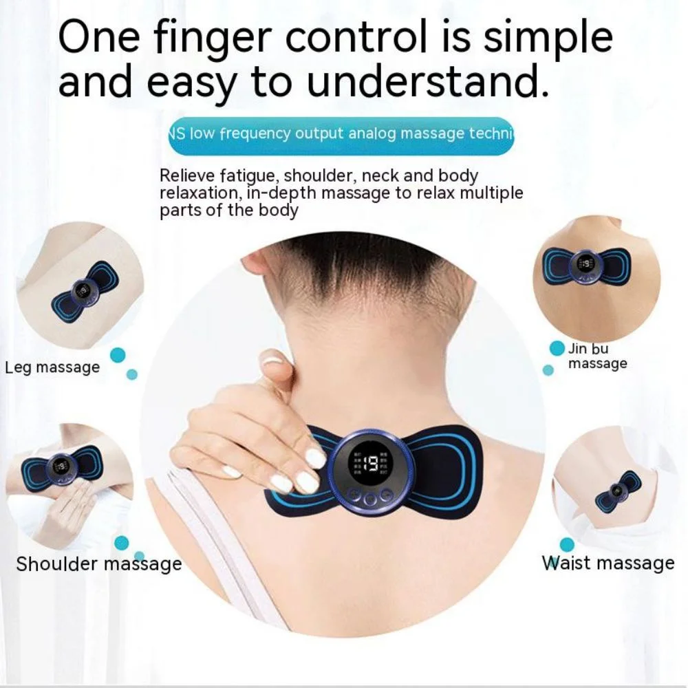 EMS Electric Pulse Neck Massager Cervical Massage Patch Back Sticker Muscle Stimulator Portable Relief Pain Relax Massageador