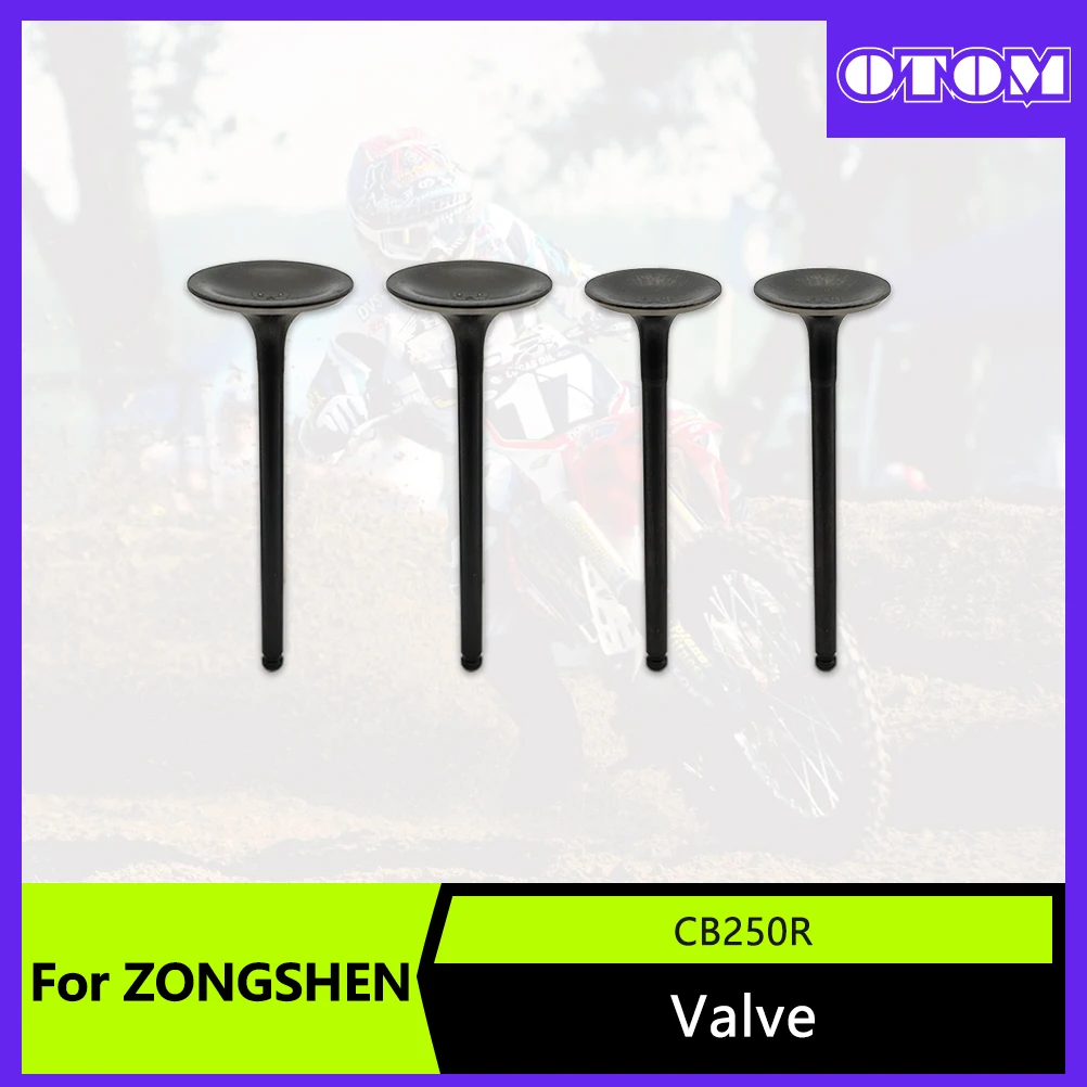 OTOM Motocross 4Pcs Valve Set Intake And Exhaust Valves For ZHONGSHEN ZS172FMM-6 CB250R Engine Valves Kit