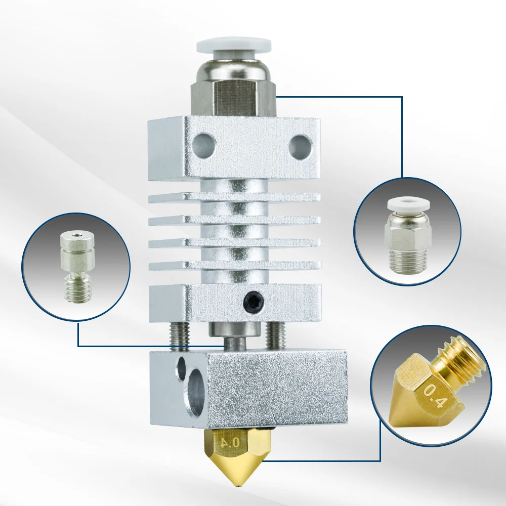 Untuk Creality Ender 3 CR-10 CR-10S Peningkatan Hotend Pengganti MK8 Kit Pendingin Ekstruder Logam Penuh Bagian Printer 3D Nosel 0.4Mm