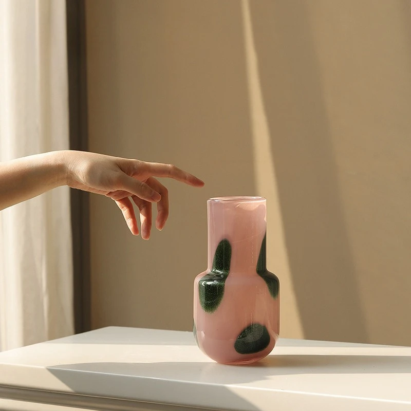 Home Internet celebrity glass Fenton vase high sense living room water flower arrangement decoration flower device