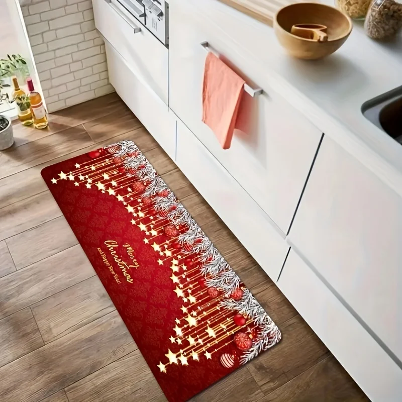 Christmas Entrance Doormat Decor Carpet for Living Room Kitchen Hallway Balcony Long Rugs Bedroom Non-slip Doormat Xmas Decor