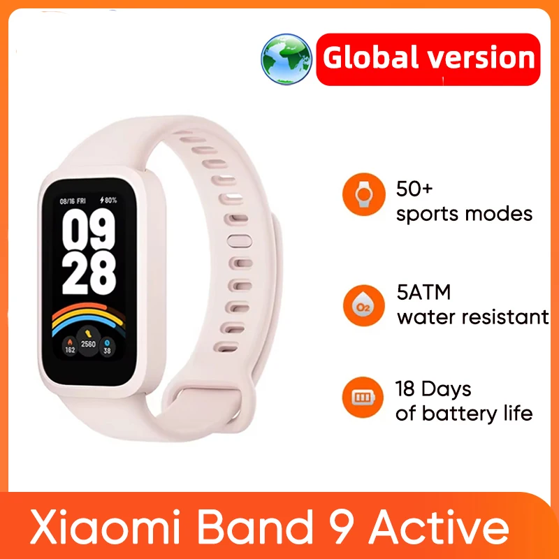 Xiaomi mi band 9 versão global ativa pulseira inteligente 9 cores 1.47 "tft display 50 + modos esportivos monitor de oxigênio no sangue pulseira